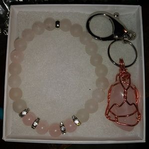 Rose Quartz bracelet & Keychain